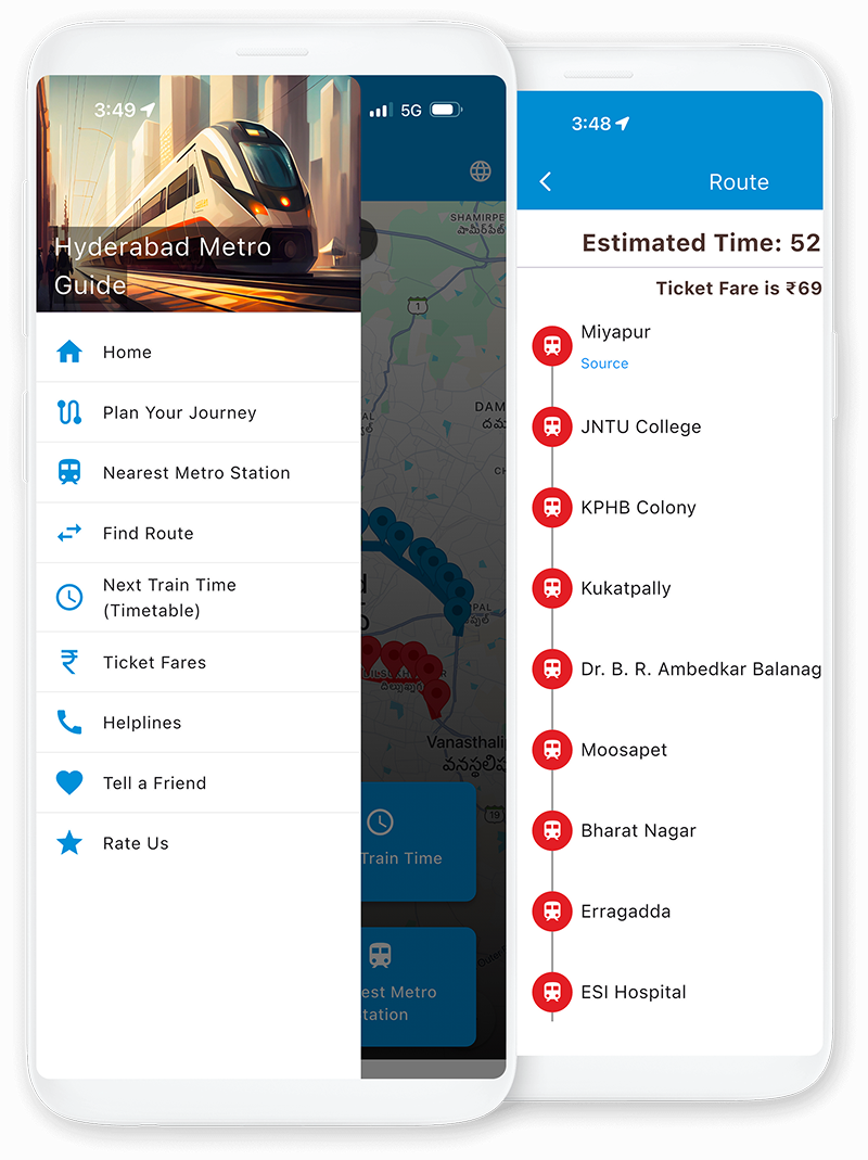 Hyderabad Metro Station List