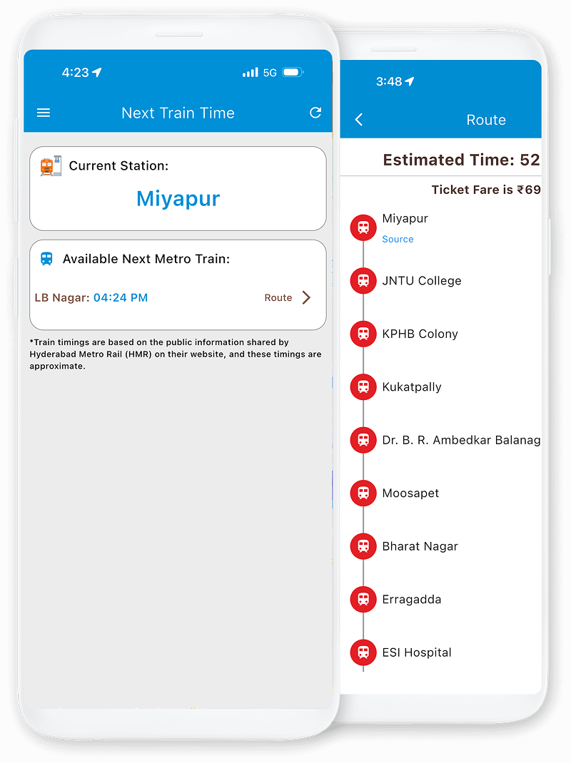 Hyderabad Metro Timetable